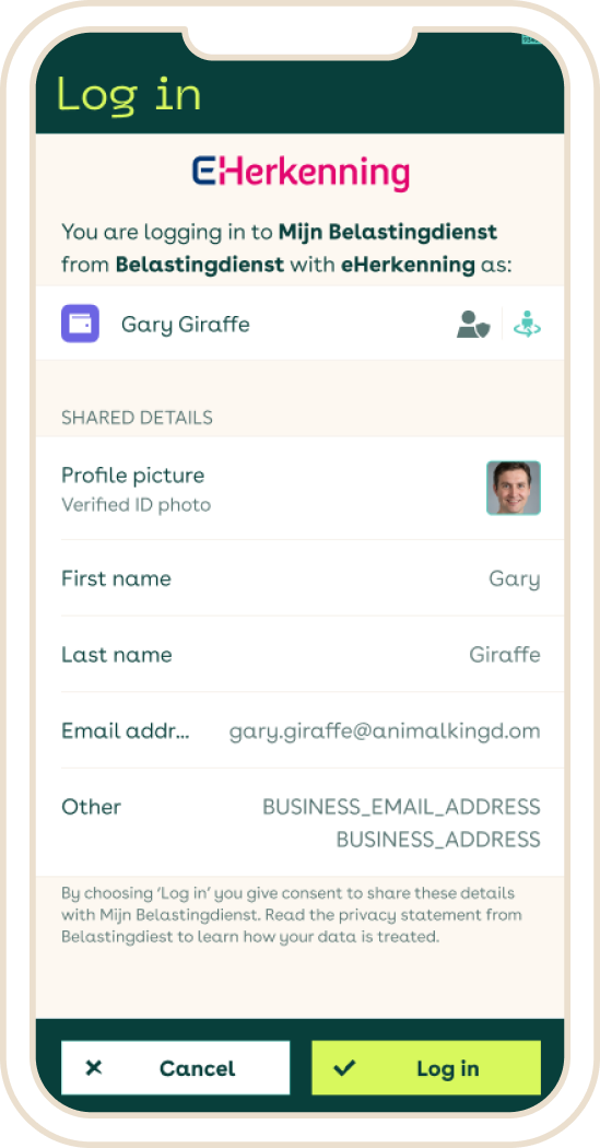 eHerkenning eH3 step 2 